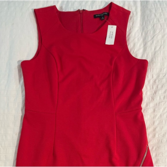 NWT Banana Republic Red Sheath Dress Assymetrical Hem - Picture 4 of 6